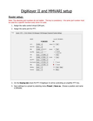 Digi Keyer II and MMVARI setup - microHAM