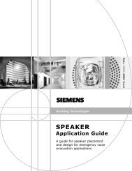 Speaker Application Guide - Siemens Building Technologies