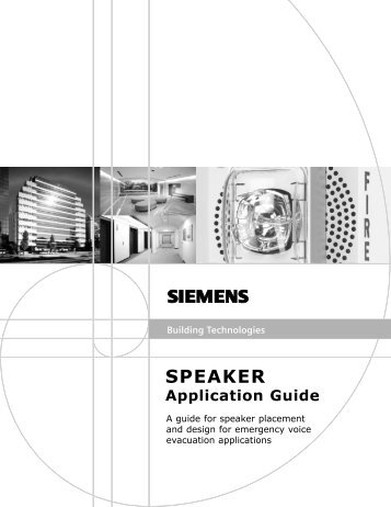 Speaker Application Guide - Siemens Building Technologies