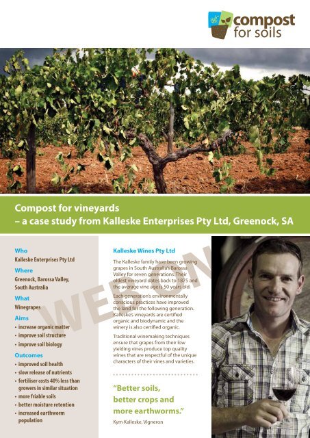 Kalleske Enterprises Pty Ltd - vineyards - Compost for Soils