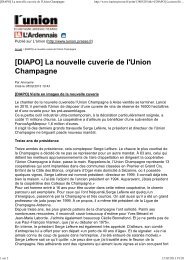 [DIAPO] La nouvelle cuverie de l'Union Champagne - Champagne info