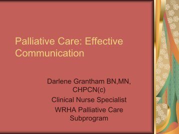 Palliative Care: Effective Communication
