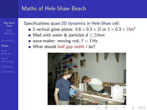 Multiphase Hele-Shaw Flows: from Beaches to Dredgers - School of ...