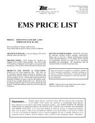 EMS PRICE LIST - Ziamatic Corp