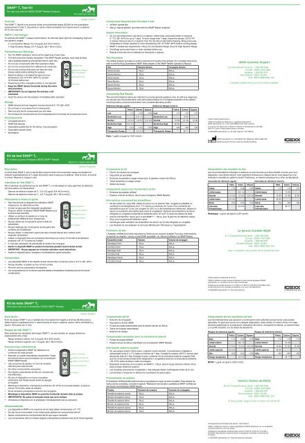 SNAP* T4 Test Kit Kit de test SNAP* T4 Kit de tests SNAP* T4