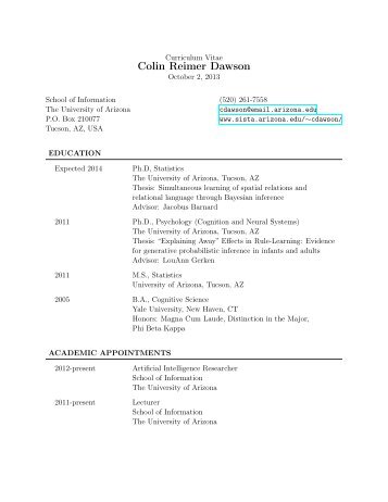 CV (pdf) - sista - University of Arizona