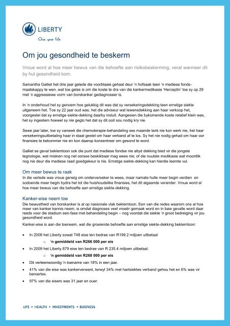 Om jou gesondheid te beskerm