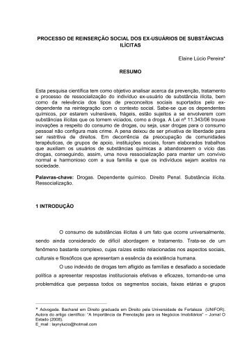 PROCESSO DE REINSERÃÃO SOCIAL DOS EX-USUÃRIOS DE ...