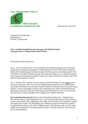 FA-Beschwerde - Unser Hessenreuther Wald