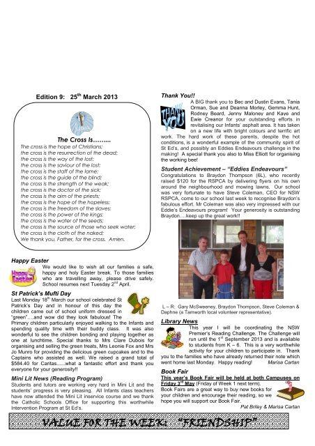 Newsletter Edition 9 2013 - St Edwards Primary School