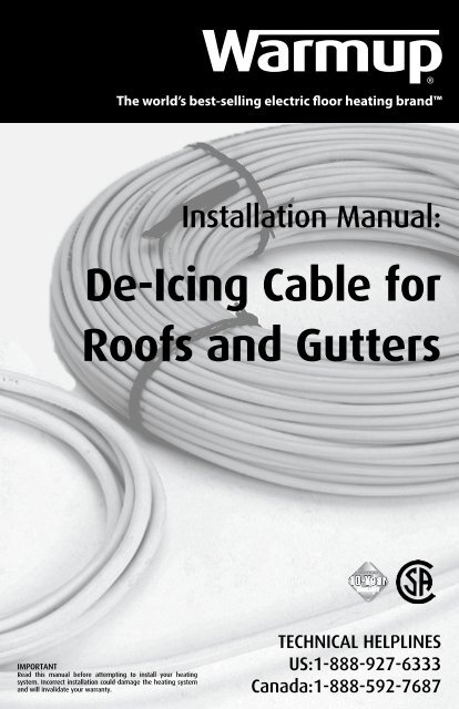 De-Icing Cable for Roofs and Gutters - Warmup