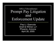 Prompt Pay Litigation and Enforcement Update - Snell & Wilmer