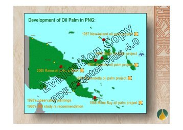 Development of Oil Palm in PNG