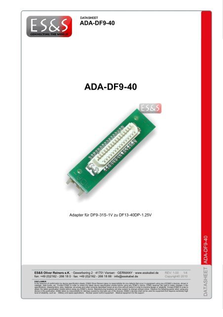 Datasheet: ADA-DF9-40