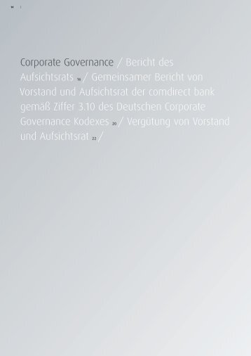 Corporate Governance - comdirect bank AG