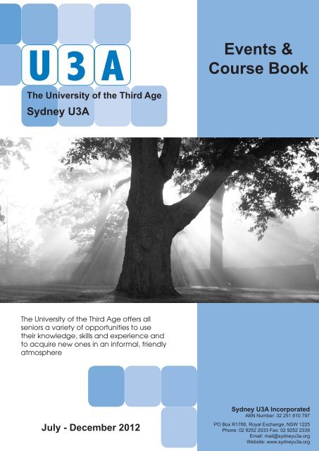 Events & Course Book - Sydney U3A