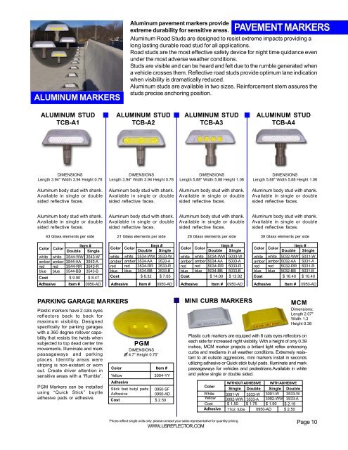 Pavement markers Page 9 - US Reflector