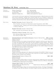 Matthew M. Peet, curriculum vitae