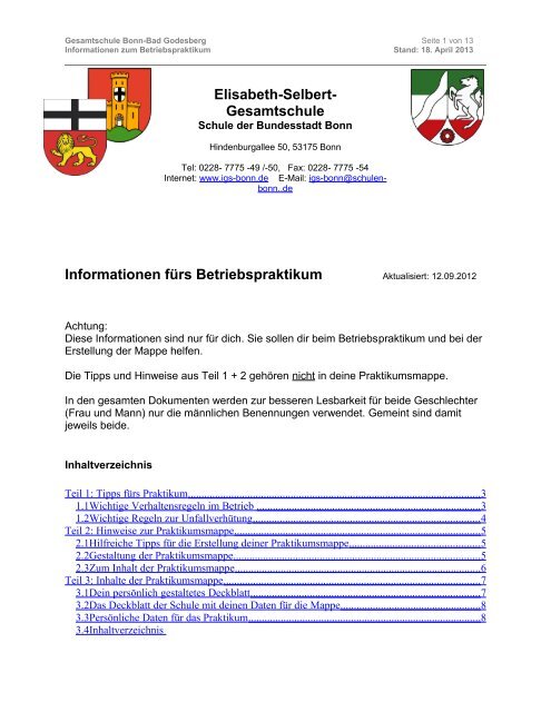 Kleine Praktikumsmappe fÃ¼r den Jhg. 8 â im pdf-Format - Elisabeth ...