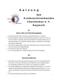 S a t z u n g - Rinderzuchtverband Oberfranken e.V.