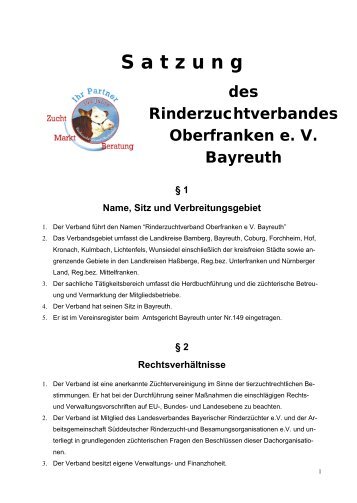 S a t z u n g - Rinderzuchtverband Oberfranken e.V.