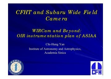 CFHT and Subaru Wide Field Camera