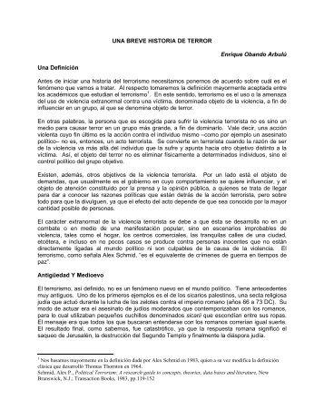 UNA BREVE HISTORIA DE TERROR Enrique Obando ... - Idepe.org