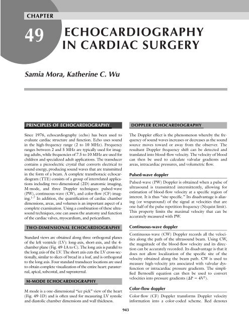 ECHOCARDIOGRAPHY IN CARDIAC SURGERY - TSDA