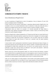 Comunicato stampa della cena di beneficenza - CastelBrando