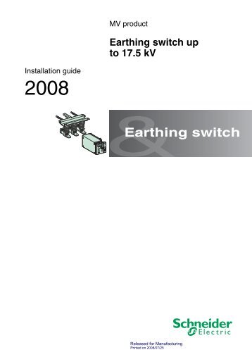 Evolis Earthing Switch Installation Manual - Schneider Electric