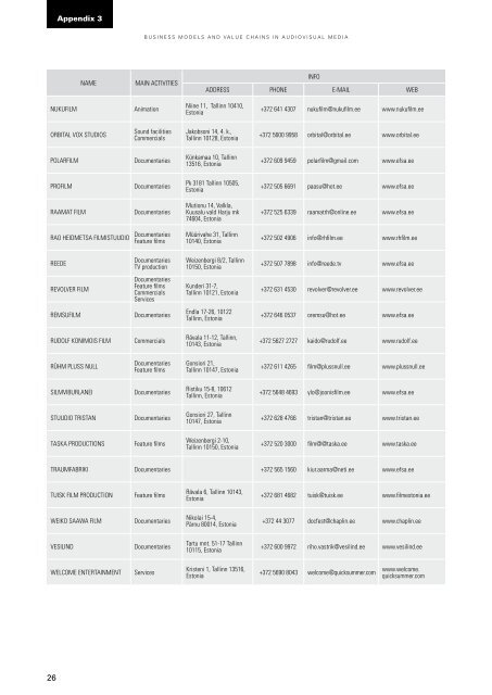 Business Models and Value Chains in Audiovisual ... - First Motion