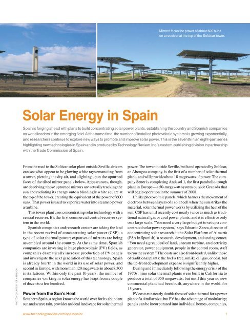 New Technologies in Spain - Technology Review