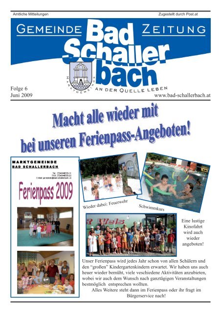 Folge 6 Juni 2009 www.bad-schallerbach.at - Gemeinde Bad ...