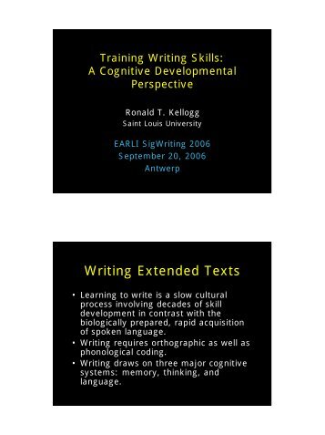 Training Writing Skills: A Cognitive Developmental Perspective