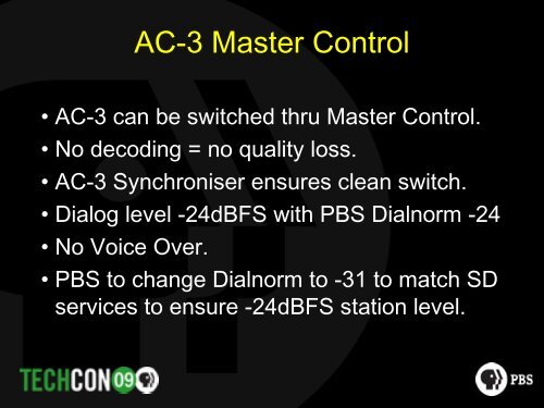 Dolby AC-3 in a Broadcast Plant - PBS