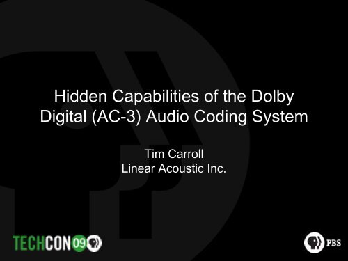 Dolby AC-3 in a Broadcast Plant - PBS