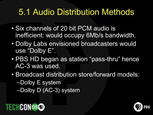 Dolby AC-3 in a Broadcast Plant - PBS