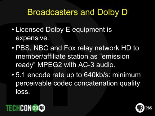 Dolby AC-3 in a Broadcast Plant - PBS