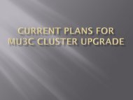 Current Plans for mu3c Cluster Upgrade - Chem.hope.edu