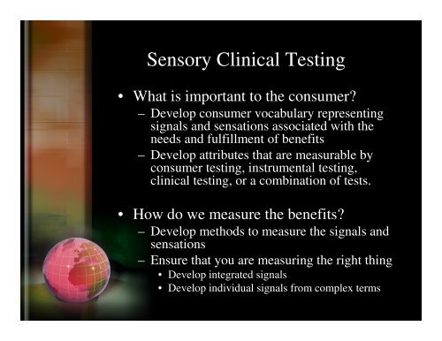 Product Sensory Evaluation for Claim Support - Sensory Spectrum