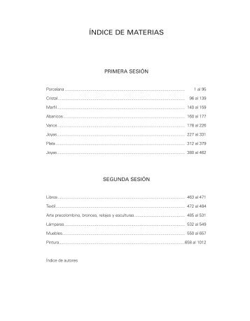 ÃNDICE DE MATERIAS - Subarna