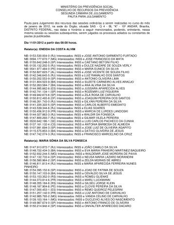 Pauta da 2Âª CAJ dos dias 11 e 12/01/2012 - MinistÃ©rio da ...