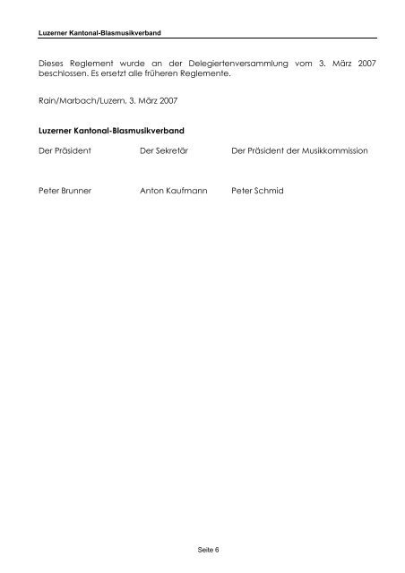 Reglement Marschmusik - Luzerner Kantonal-Blasmusikverband