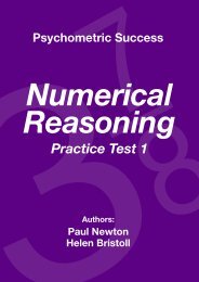 Numerical Reasoning - Practice Test 1 - Psychometric Testing