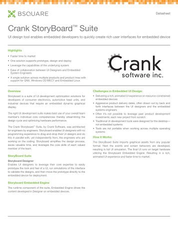 DATASHEET - Crank Storyboard Suite - Bsquare
