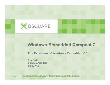 Windows Embedded Compact 7 - Bsquare