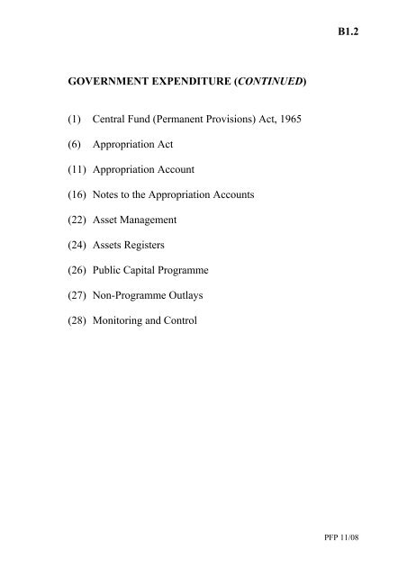 Section B â The Financial Framework - Government Accounting