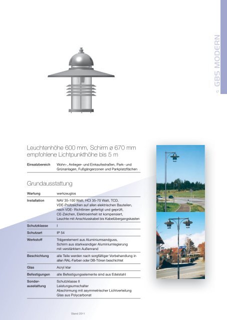 GBS Leuchten Katalog 2011