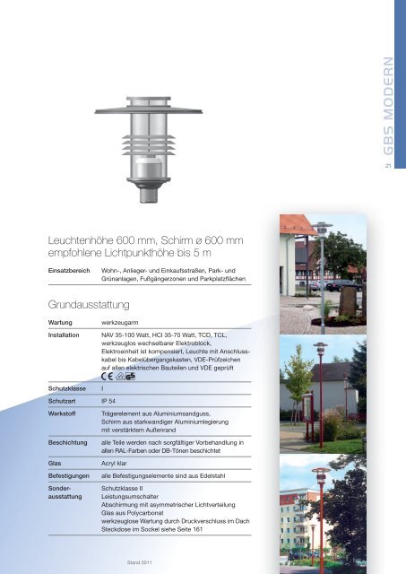 GBS Leuchten Katalog 2011