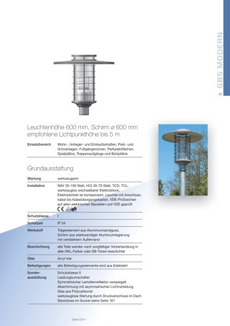 GBS Leuchten Katalog 2011